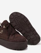  Sneakersy Maro din Piele întoarsă ecologică cu Talpă Groasă Căptușiți cu Blană Senavel