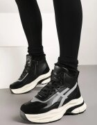  Sneakersy Negre peste gleznă cu talpă groasă Luntris