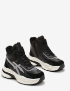  Sneakersy Negre peste gleznă cu talpă groasă Luntris