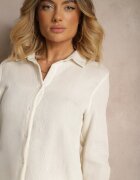sophyline Cămașă albă din viscoză cu croială clasică Florriza
