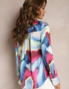 sophyline Cămașă Albastru-Roz Decorată Cu Model Colorat Tie-Dye Vatrie