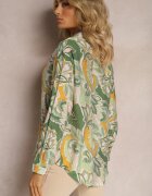 sophyline Cămașă Clasică Verde cu Print Abstract Hastar