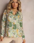 sophyline Cămașă Clasică Verde cu Print Abstract Hastar