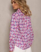 sophyline Cămașă Fucsia din Bumbac cu Imprimeu Floral și Mânecă Lungă Ritapeva