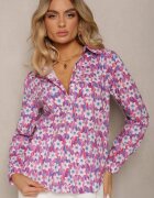 sophyline Cămașă Fucsia din Bumbac cu Imprimeu Floral și Mânecă Lungă Ritapeva