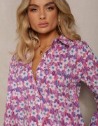 sophyline Cămașă Fucsia din Bumbac cu Imprimeu Floral și Mânecă Lungă Ritapeva