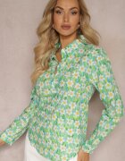 sophyline Cămașă Verde din Bumbac cu Imprimeu Floral și Mânecă Lungă Ritapeva