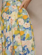 sophyline Fustă Albastră De bumbac cu croi evazat cu imprimeu floral Lavzekia