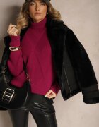 sophyline Guler casual violet cu vâscoză cu o croială mai scurtă la spate Nialireth