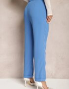 sophyline Pantaloni Albastri Clasici High Waist Cu Fermoar Xalona