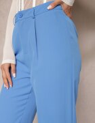 sophyline Pantaloni Albastri Clasici High Waist Cu Fermoar Xalona