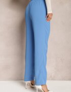 sophyline Pantaloni albaștri cu talie înaltă cu elastic în talie și croială dreaptă Brenissa