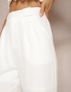 sophyline Pantaloni Albi Eleganti cu fermoar Andantino