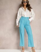 sophyline Pantaloni Eleganti Albastri cu Fermoar Andantino