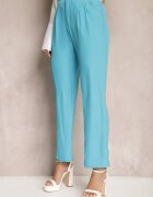 sophyline Pantaloni Eleganti Albastri cu Fermoar Andantino