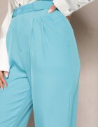 sophyline Pantaloni Eleganti Albastri cu Fermoar Andantino