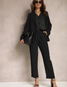sophyline Pantaloni Negri Clasici High Waist Cu fermoar Xalona
