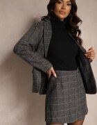 sophyline Pantaloni scurți Fustă Gri în carouri cu pliu Enallin