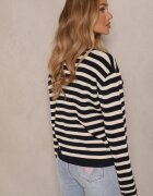 sophyline paris Cardigan Bleumarin cu Viscoză cu Croi Clasic cu Dungi Nolreis