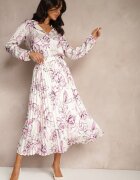 sophyline paris Fustă Alb-Fuchsia Plisată din Viscoză cu Imprimeu Floral Rivavina