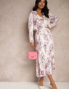sophyline paris Fustă Alb-Fuchsia Plisată din Viscoză cu Imprimeu Floral Rivavina
