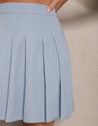 sophyline paris Fustă evazată din bumbac cu pliuri albastru deschis Delamira
