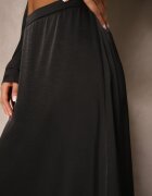 sophyline paris Fustă Neagră din țesătură de satin cu viscoză cu croială evazată Tiraviel