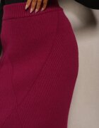 sophyline paris Fustă Roz închis din Viscoză Talie înaltă cu Croială Mulată cu Elastic în Talie Niarosae