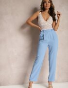 sophyline paris Pantaloni albaștri cu o croială clasică cu buzunare Dracaisa