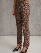 sophyline paris Pantaloni bej cu croială dreaptă cu imprimeu leopard Enalora