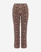 sophyline paris Pantaloni bej cu croială dreaptă cu imprimeu leopard Enalora