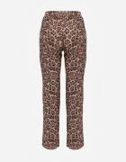 sophyline paris Pantaloni bej cu croială dreaptă cu imprimeu leopard Enalora