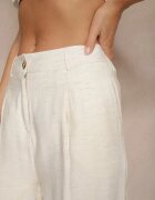 sophyline paris Pantaloni Bej cu croială largă din Viscoză High Waist Lisamara