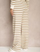 sophyline paris Pantaloni de trening largi bej din bumbac decorați cu dungi și șnururi Fenilira
