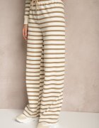 sophyline paris Pantaloni de trening largi bej din bumbac decorați cu dungi și șnururi Fenilira