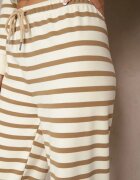 sophyline paris Pantaloni de trening largi bej din bumbac decorați cu dungi și șnururi Fenilira