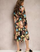 sophyline Rochie Negru-Roz Tip Plic cu Imprimeu Floral Aleratoa
