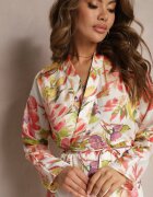 sophyline Rochie Tip plic Alb-Roz cu Imprimeu Floral Aleratoa