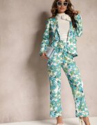 sophyline Sacou la un rând floral Albastru-Alb Wastaria