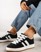 sport Adidași Negri Decorați Cu motiv de dungi Flortewi