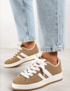 sport Sneakers Bej închis Decorați cu Motiv de Dungi Flortewi