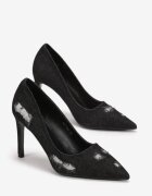  Stiletto Negre din Denim cu rupturi Halabi