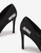  Stiletto Negre din Denim cu rupturi Halabi
