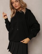 studio eleven Bluză Neagră stil hanorac clasic cu glugă Lunamoon
