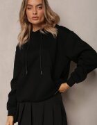 studio eleven Bluză Neagră stil hanorac clasic cu glugă Lunamoon