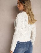 studio eleven Cardigan Bej Deschis din Viscoză și Imitație de Buzunare Lialisa