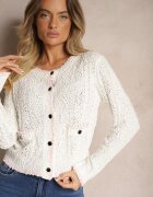 studio eleven Cardigan Bej Deschis din Viscoză și Imitație de Buzunare Lialisa