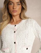 studio eleven Cardigan Bej Deschis din Viscoză și Imitație de Buzunare Lialisa