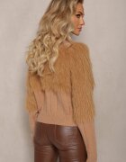 studio eleven Cardigan Maro cu tricot pufos la decolteu și mâneci Saccina
