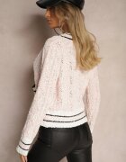 studio eleven Cardigan Roz cu Vâscoză cu Nasturi cu Dungi Liathalie